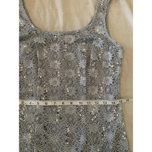 Vintage R&M Collection Lace Maxi Dress Womens Size 6 Pale Blue Sequins & Jacket - Picture 11 of 16